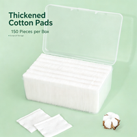 Thickened Cotton Pads (150 pcs/box) - 3-Layer Quilted Design, Soft & Absorbent, Lint-Free for Makeup Removal / Wet Compress / Toner Application